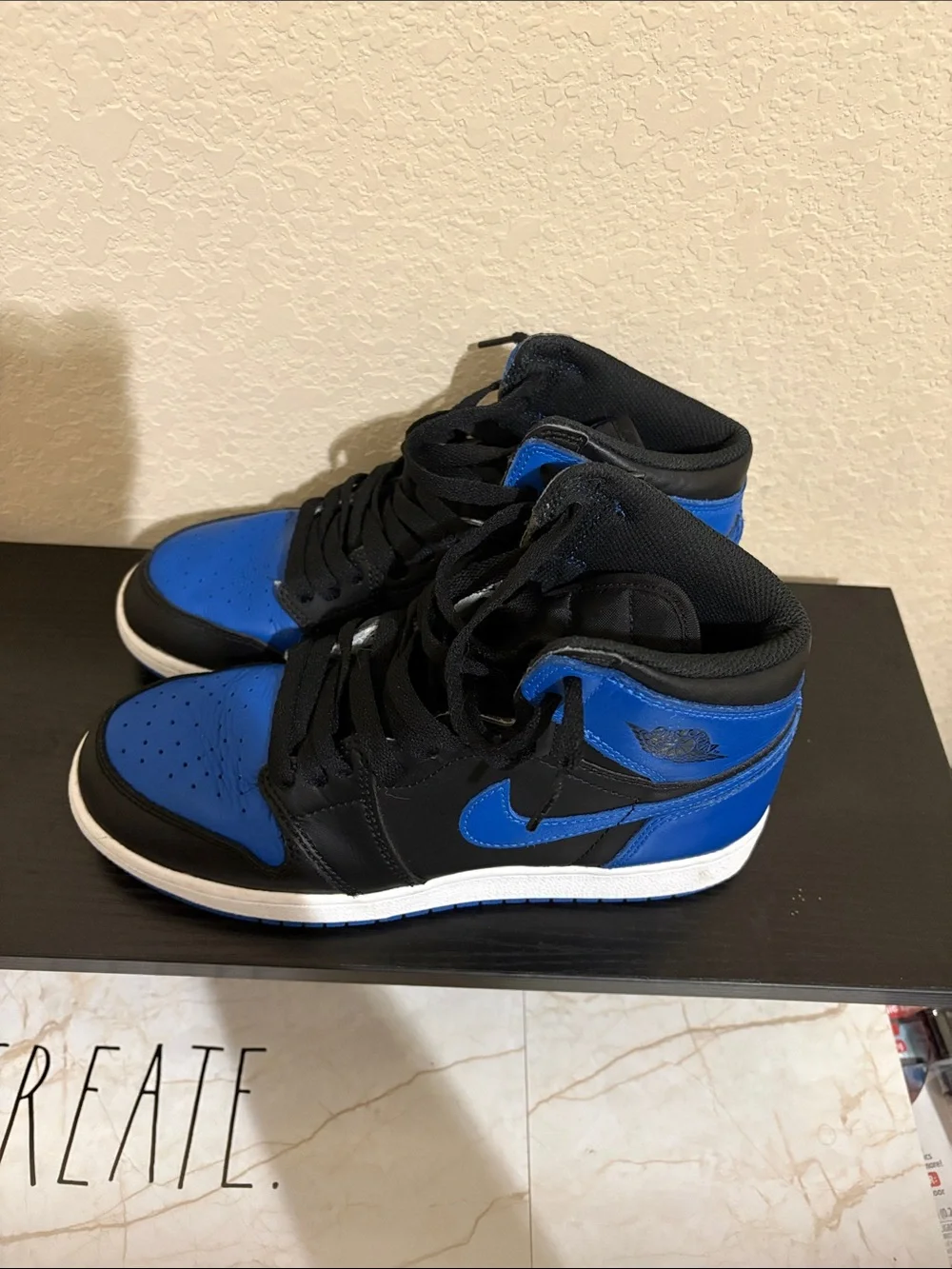 Nike Kids Black and Blue High-Top Sneakers